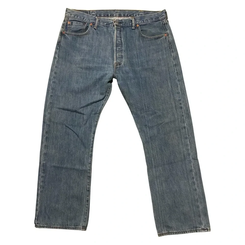 Vintage Levis 501 Straight Leg Blue Denim Jeans Mens 40x31 Faded Y2K Streetwear